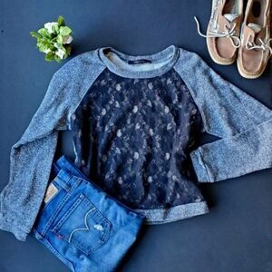 Bcbgmaxazria Semi See through lace Sweater